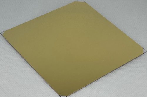 金薄膜をコーティングした4インチの正方形ガラス板