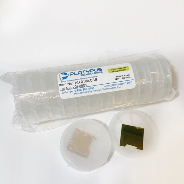 Coverslips with 10 nm Gold (Square) Platypus Technologies